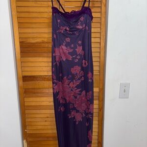 Floral Purple and Red Slip Dress